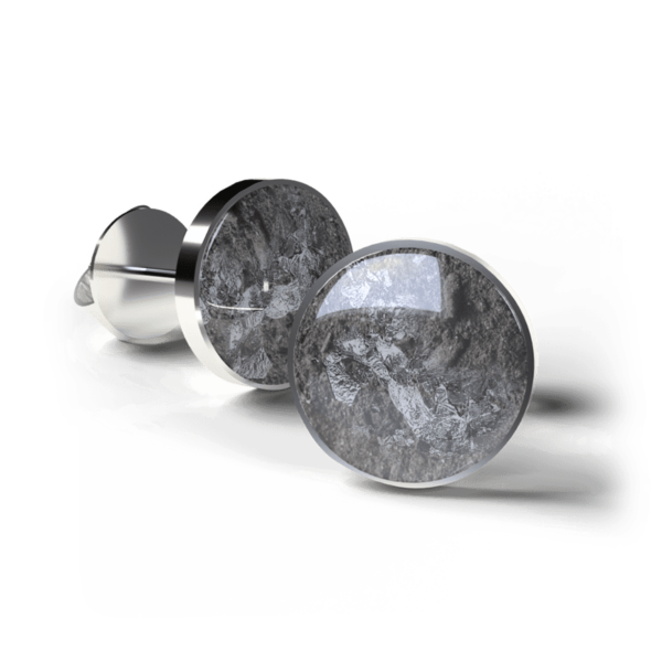 Ascheschmuck-Ohrstecker "Remember" - 8mm - 925er Sterlingsilber mit Silberflakes