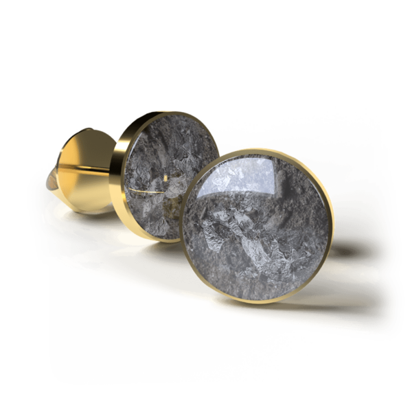 Ascheschmuck-Ohrstecker "Remember" - 8mm - 24K vergoldetes Sterlingsilber mit Silberflakes