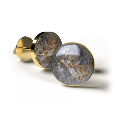 Ascheschmuck-Ohrstecker "Remember" - 8mm - 24K vergoldetes Sterlingsilber mit Goldflakes